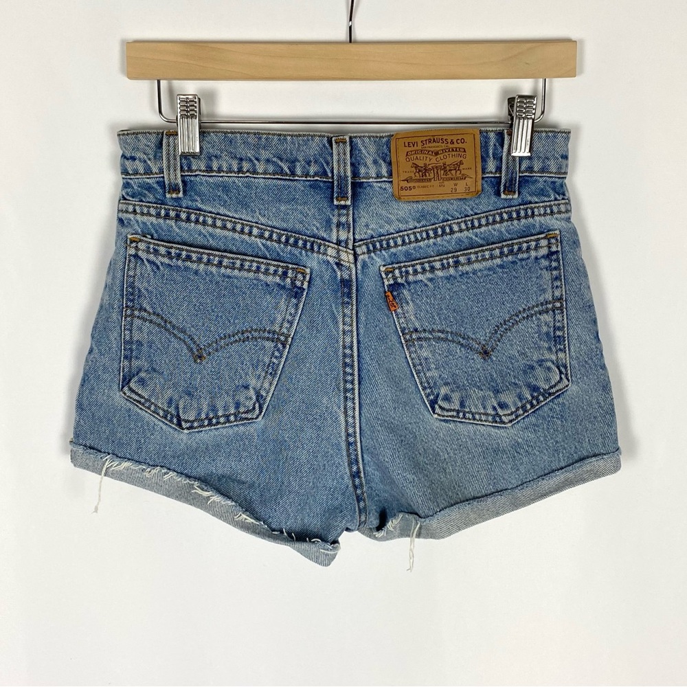Vintage Levi’s Orange Tab Distressed Blue Jean Shorts Size 26